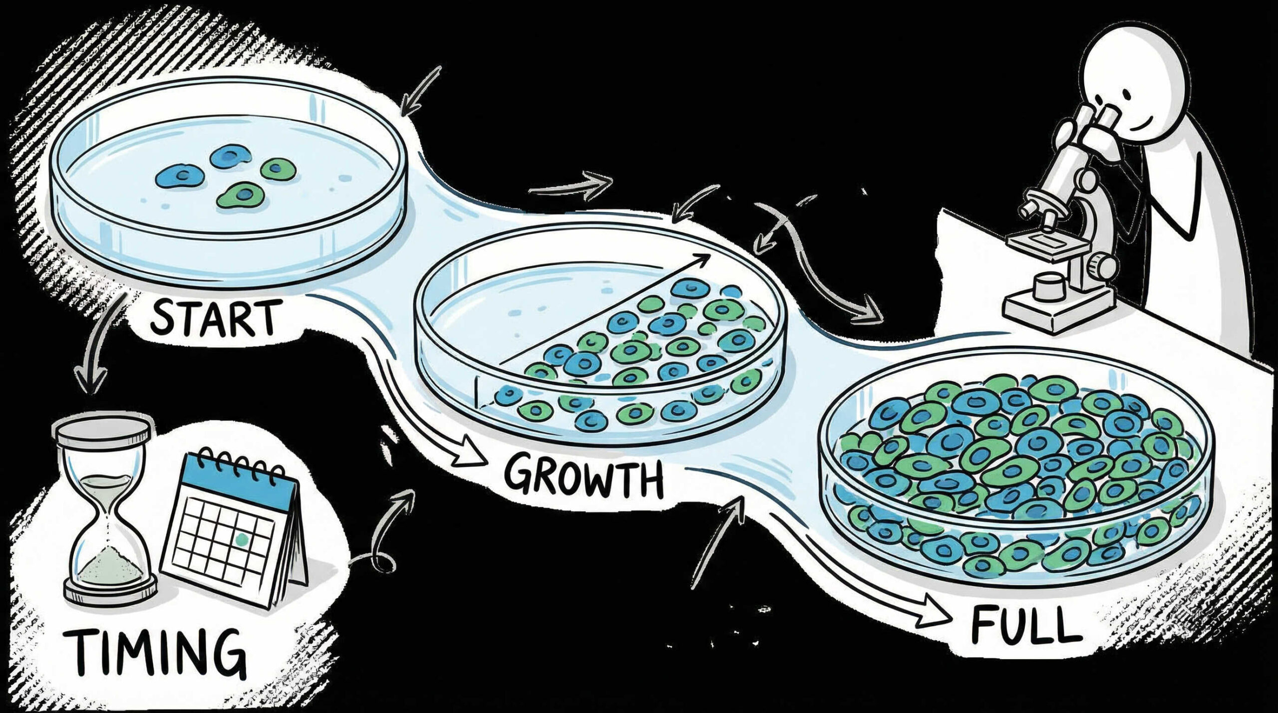 初代培養から継代培養における増殖管理と操作技術
