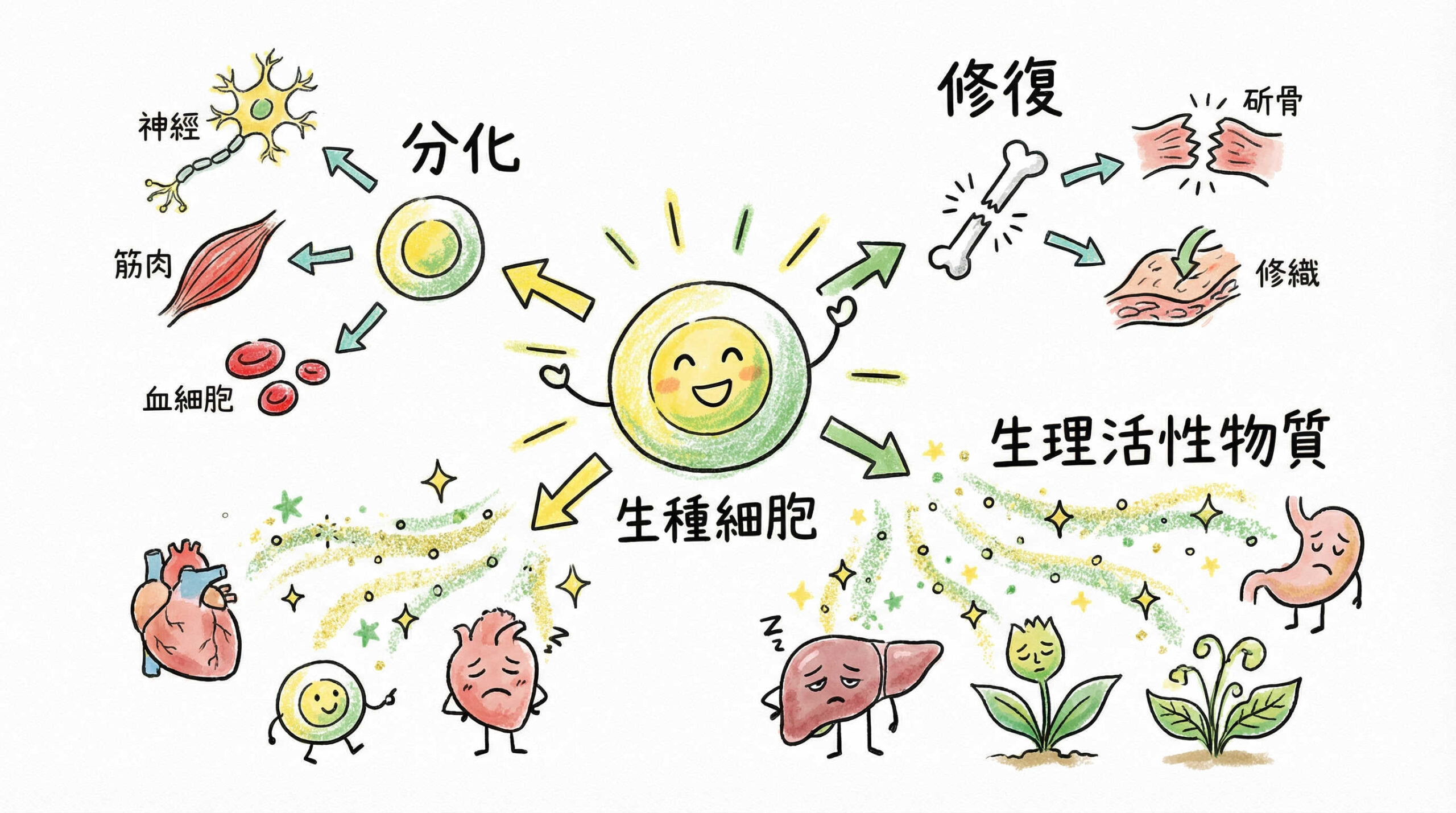 幹細胞が治療効果を発揮する主な作用機序と科学的根拠