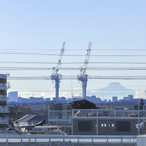 新築の建売住宅が立つ千葉の風景で、背景には自然環境と東京都心への道路が見え、前景にはカスタマイズ可能な家の設計図が浮かんでいます。