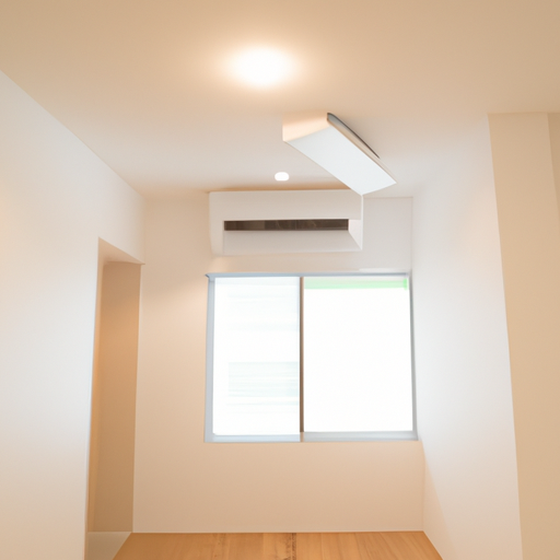新築の建売住宅の内部を視察している家族と、その設備を説明する営業担当者、そしてその背景には茨城の自然豊かな風景が広がっている。
