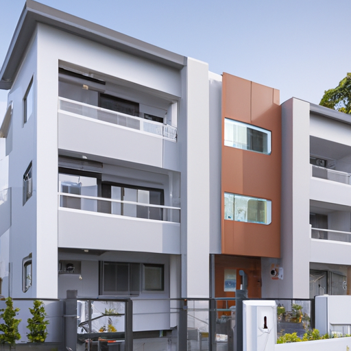 新築の建売住宅の中で、ペットが楽しそうに遊び、周囲には茨城県の自然風景とペット専用スペースが描かれ、住宅のカスタマイズ可能な面や地元のペットイベントのポスターが壁に掛けられています。