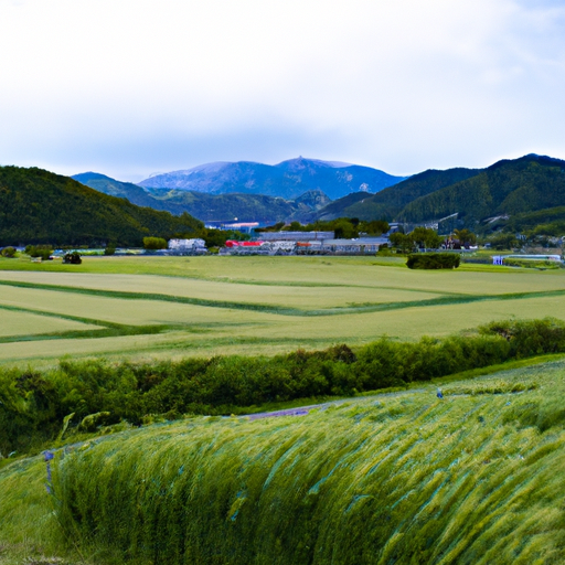 新築の建売住宅が立っている埼玉県の美しい自然風景、手前には広い庭が広がり、背景にはアクセスの良い都市部が見え、耐震基準に適合した安心感と新品の内装の輝きが感じられる一枚の画像です。